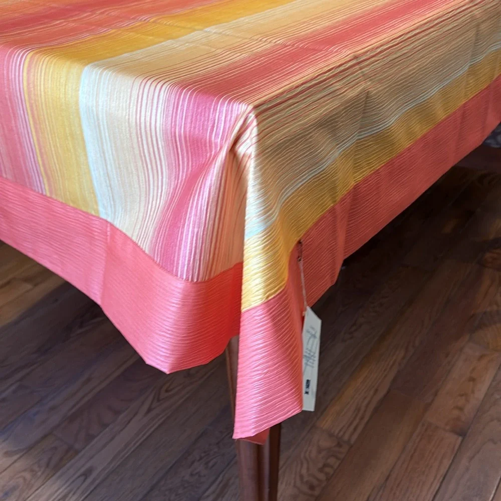 Vintage Jose Houel Paris Taffeta Square Tablecloth Made in Paris NWT
